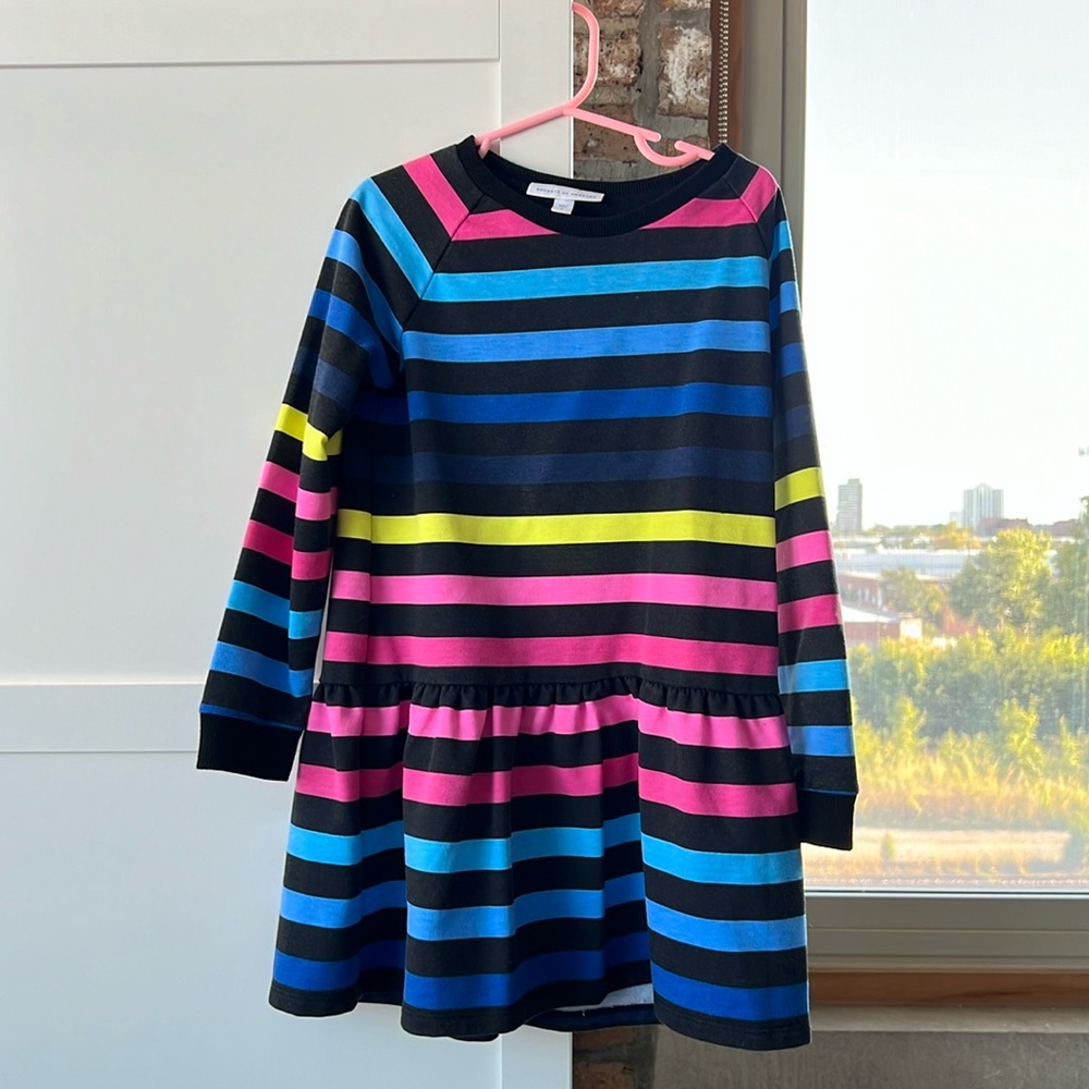 Girls size 6 long sleeve striped dress